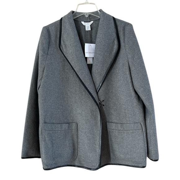 Liz Claiborne Jackets & Blazers - NWT Liz Claiborne Blazer Crisp and Cool Smoke Heat Color Size Large Black Trim